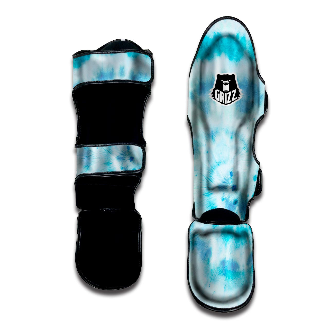 Turquoise Tie Dye Muay Thai Shin Guard-grizzshop