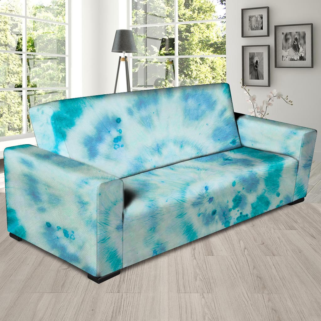 Turquoise Tie Dye Sofa Cover-grizzshop