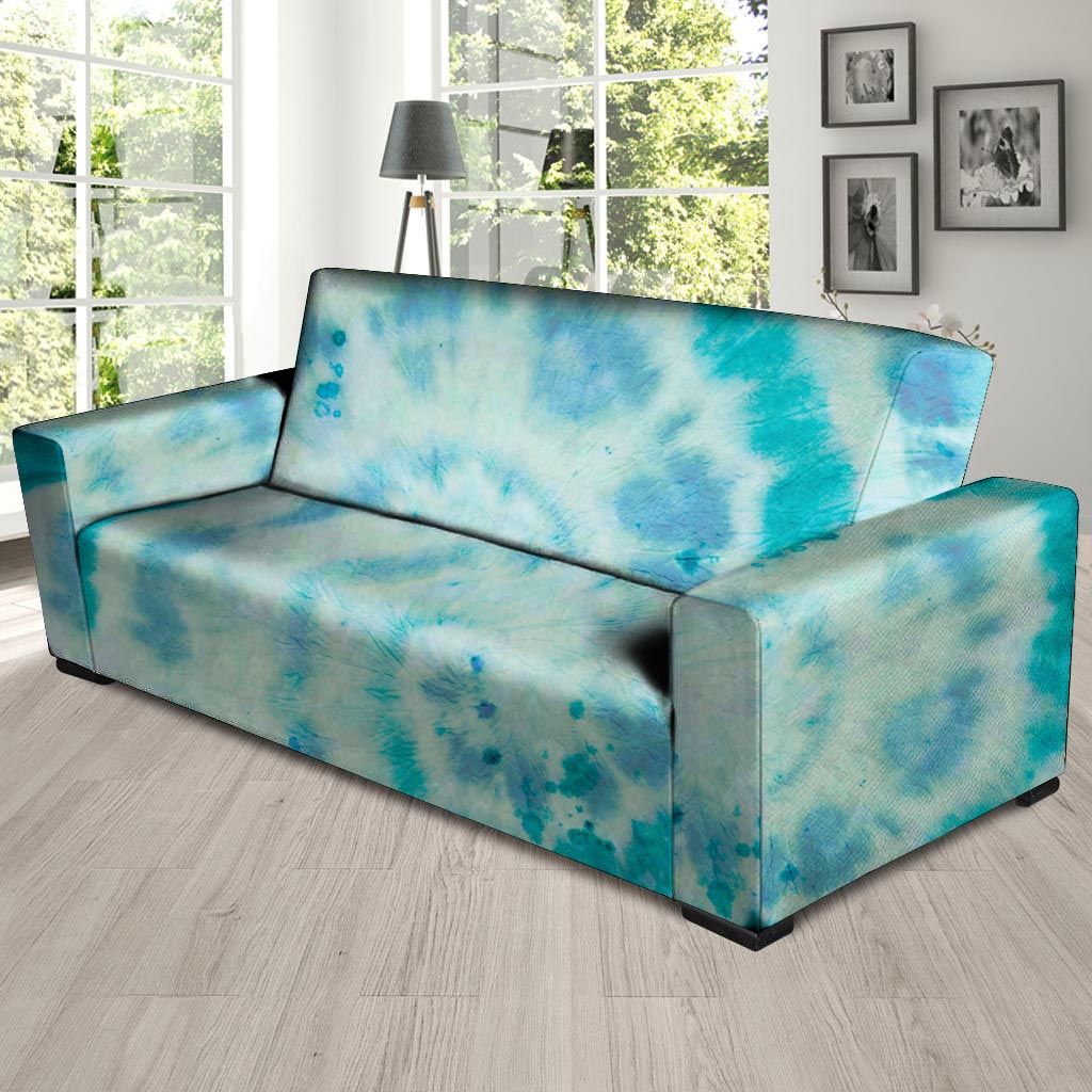 Turquoise Tie Dye Sofa Cover-grizzshop