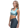 Turquoise Tie Dye Sports Bra-grizzshop