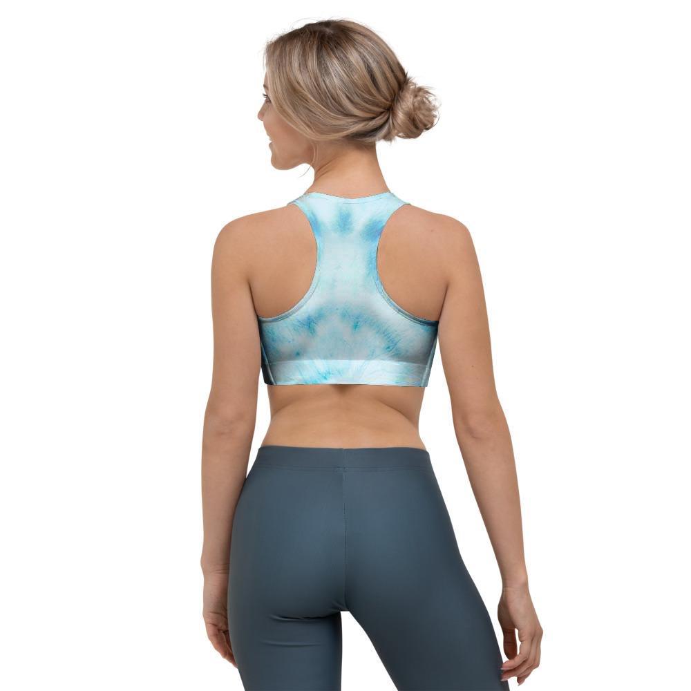 Turquoise Tie Dye Sports Bra-grizzshop