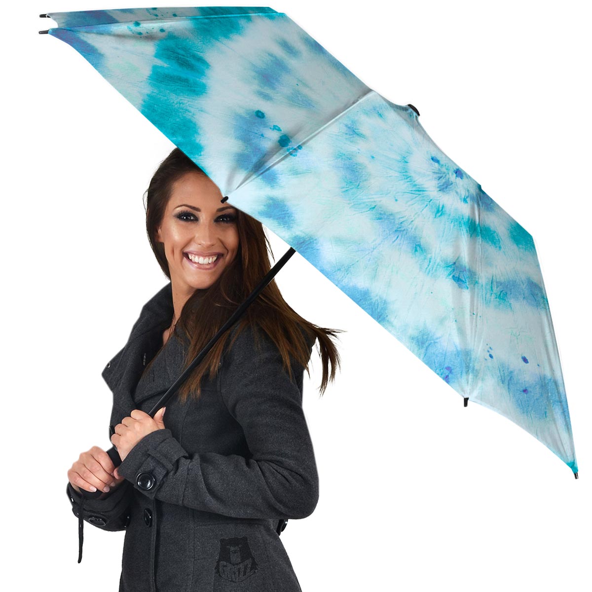 Turquoise Tie Dye Umbrella-grizzshop