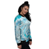 Turquoise Tie Dye Women's Bomber Jacket-grizzshop