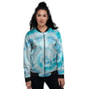 Turquoise Tie Dye Women's Bomber Jacket-grizzshop