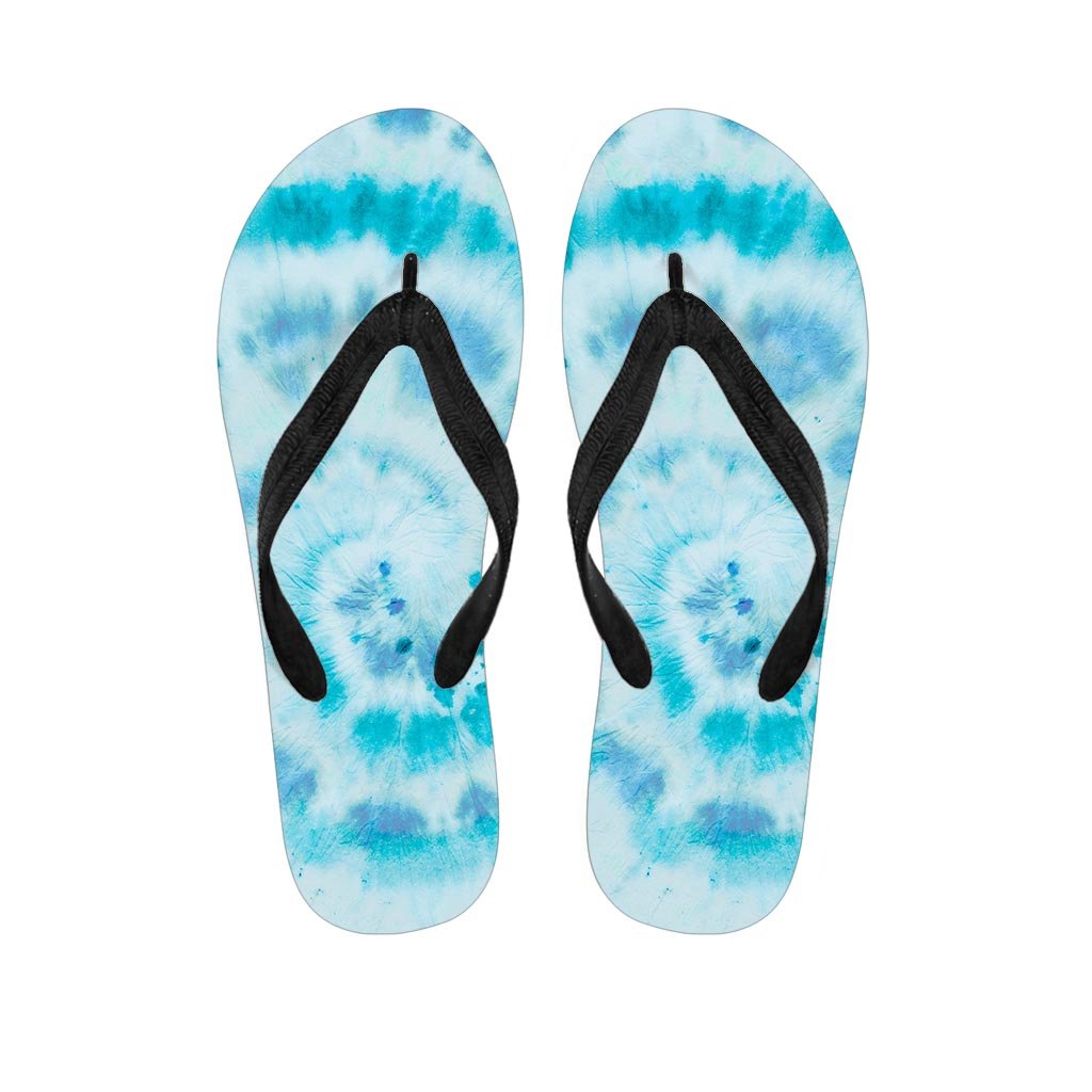 Turquoise Tie Dye Women's Flip Flops-grizzshop