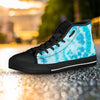 Turquoise Tie Dye Women's High Top Shoes-grizzshop