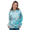 Turquoise Tie Dye Women's Hoodie-grizzshop