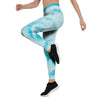 Turquoise Tie Dye Women's Leggings-grizzshop