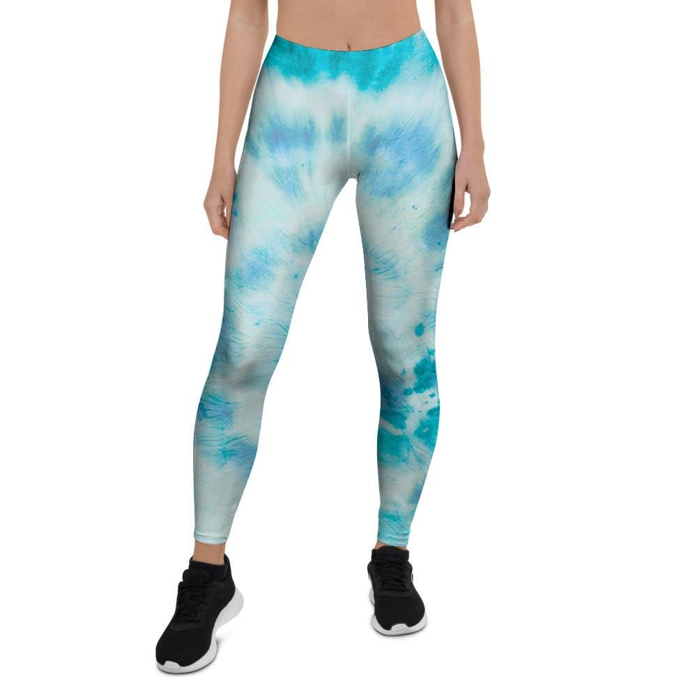 Turquoise Tie Dye Women's Leggings-grizzshop