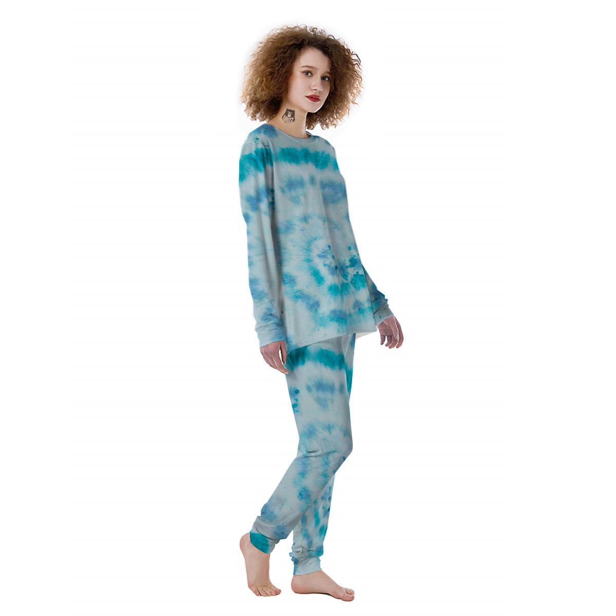 Turquoise Tie Dye Women's Pajamas-grizzshop