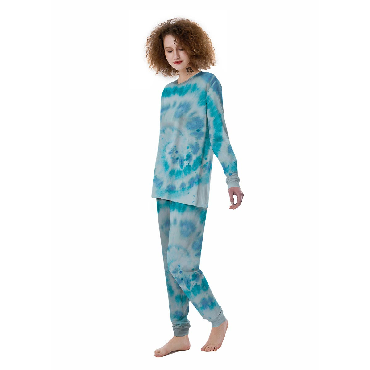 Turquoise Tie Dye Women's Pajamas-grizzshop