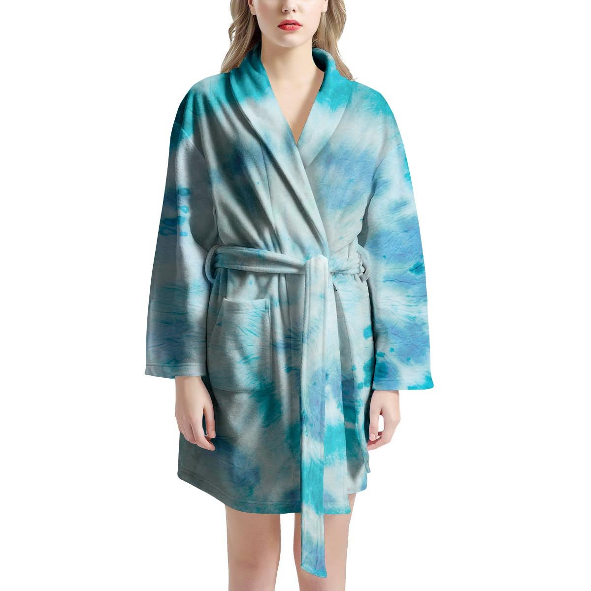 Turquoise Tie Dye Women's Robe-grizzshop