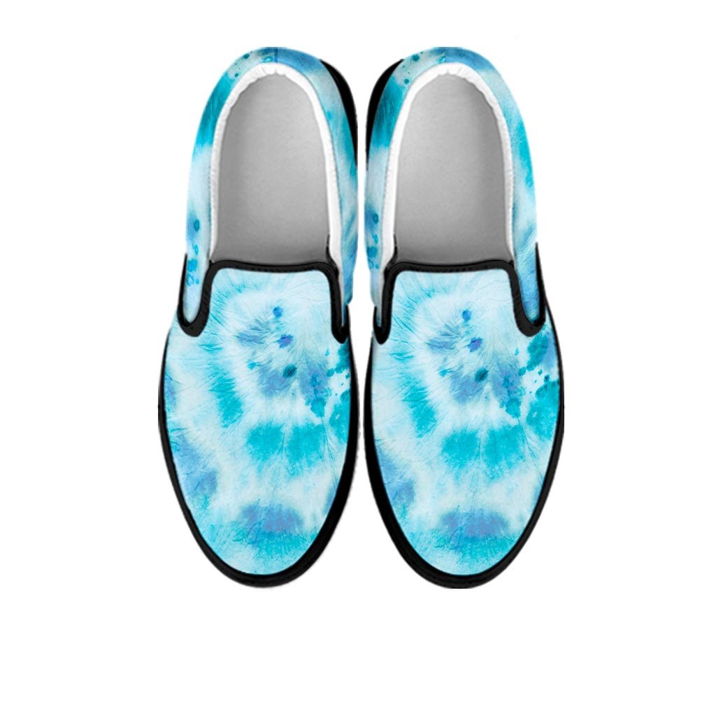 Turquoise Tie Dye Women's Slip On Sneakers-grizzshop