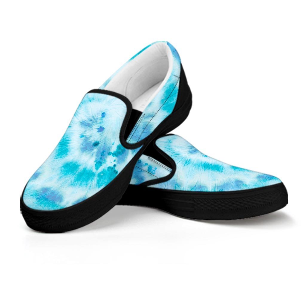 Turquoise Tie Dye Women's Slip On Sneakers-grizzshop