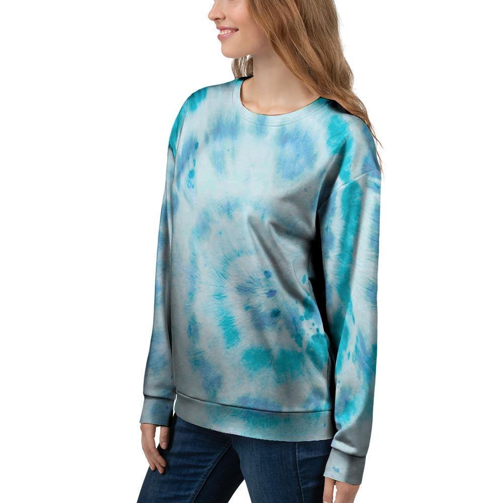 Turquoise Tie Dye Women's Sweatshirt-grizzshop