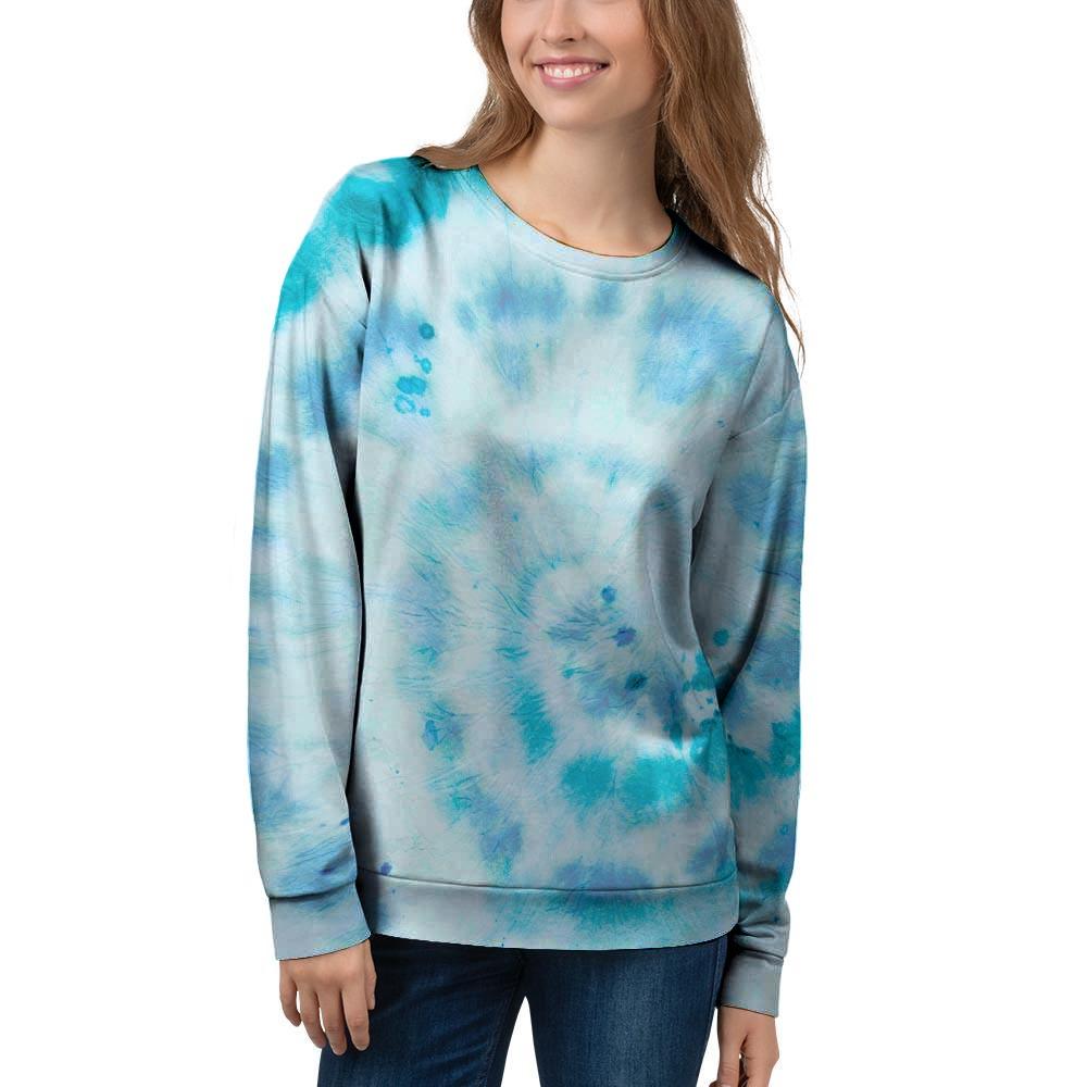 Turquoise Tie Dye Women's Sweatshirt-grizzshop