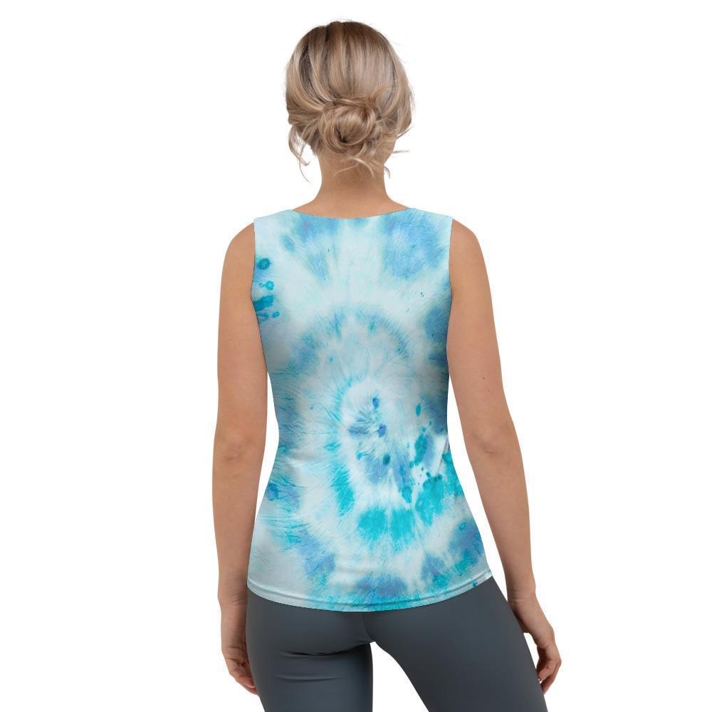 Turquoise Tie Dye Women's Tank Top-grizzshop