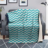 Turquoise Wave Striped Print Blanket-grizzshop