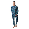 Turtle Blue And White Print Pattern Men's Pajamas-grizzshop