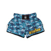 Turtle Blue And White Print Pattern Muay Thai Boxing Shorts-grizzshop