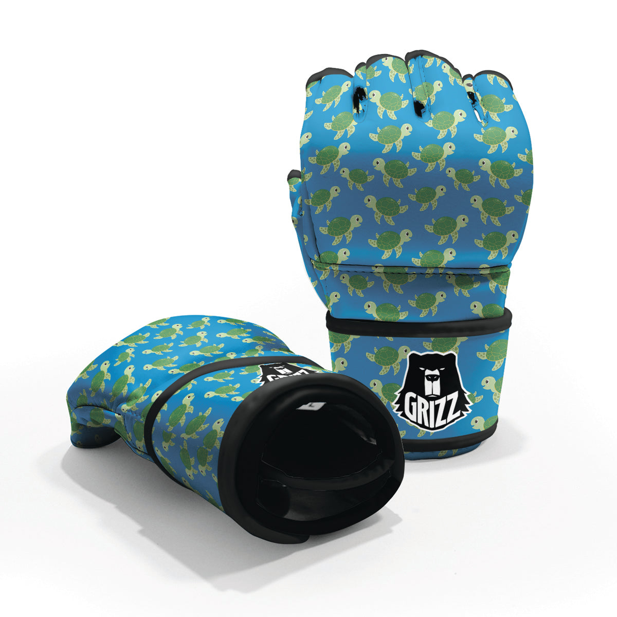 Turtle Cartoon Print Pattern MMA Gloves-grizzshop