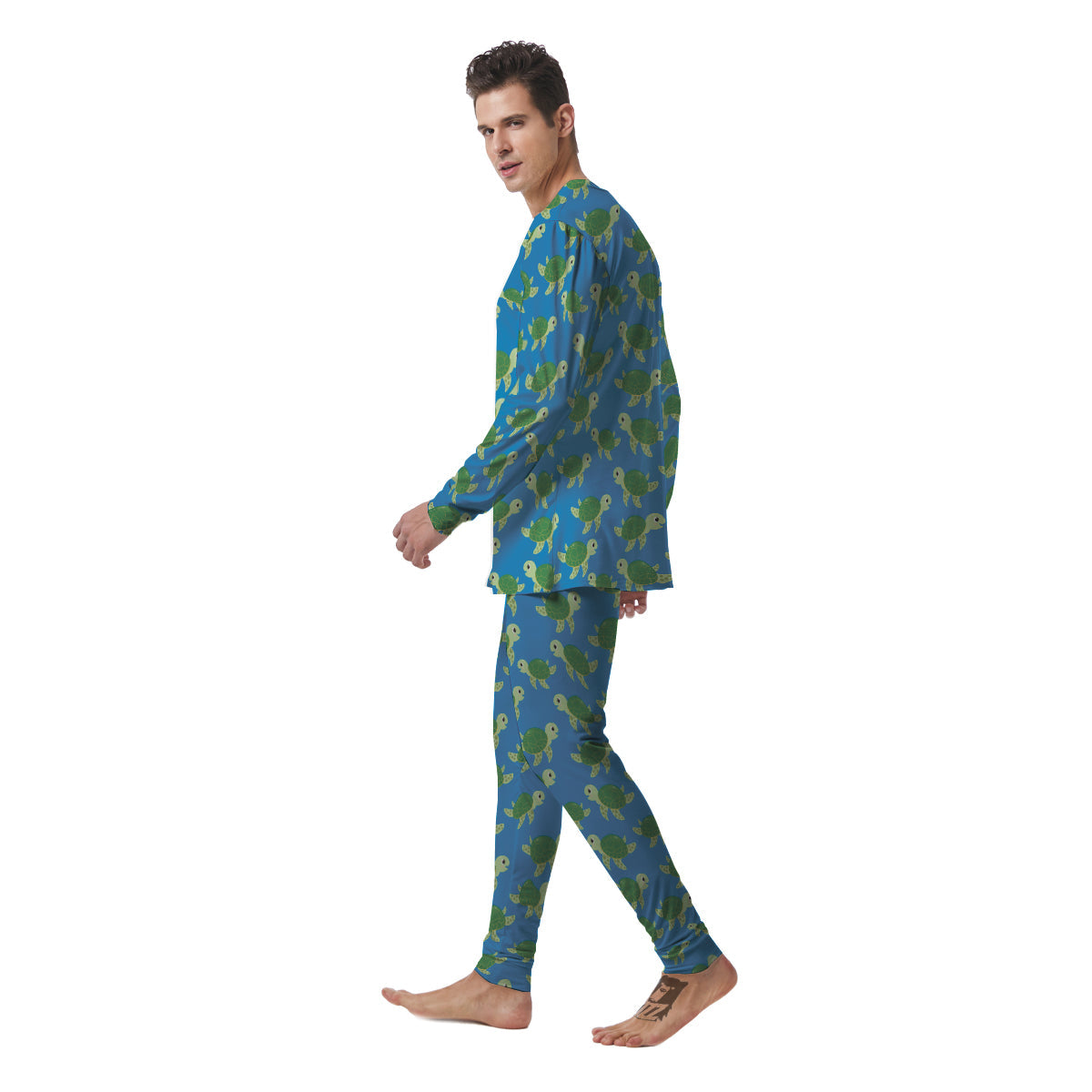 Turtle Cartoon Print Pattern Men's Pajamas-grizzshop