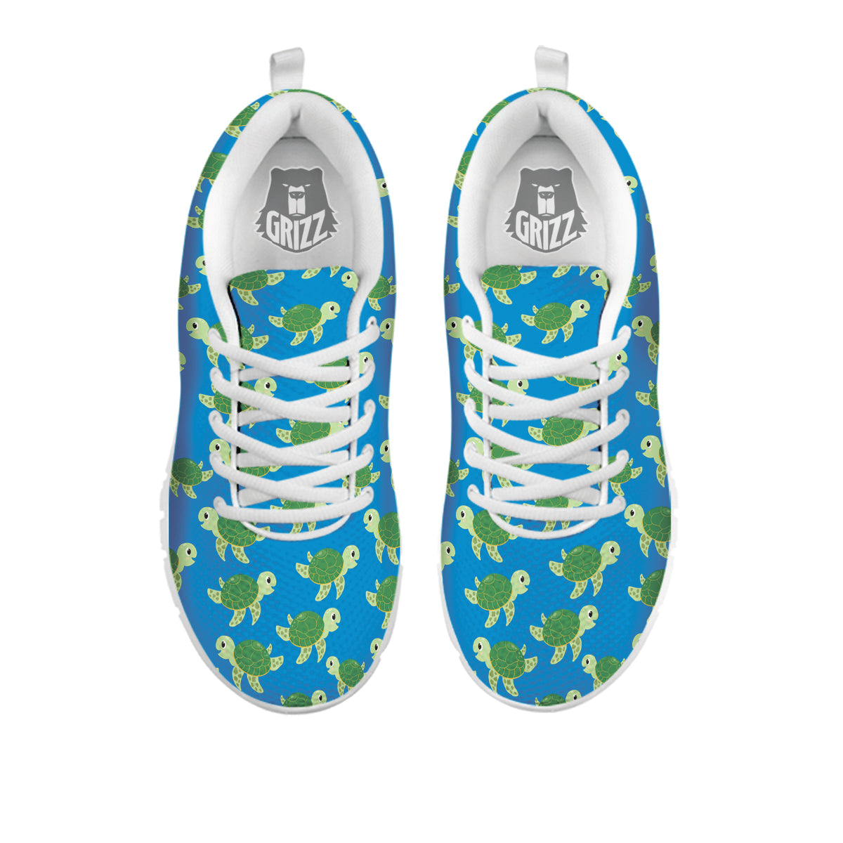 Turtle Cartoon Print Pattern White Sneaker-grizzshop