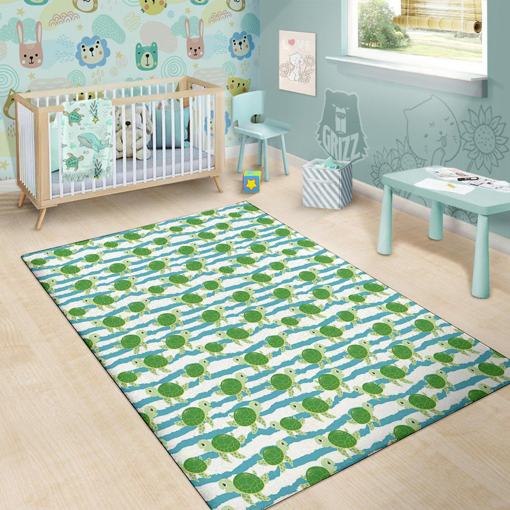 Turtle Cute Sea Print Pattern Floor Mat-grizzshop