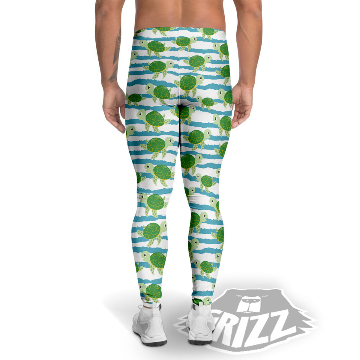 Turtle Cute Sea Print Pattern Men's Leggings-grizzshop
