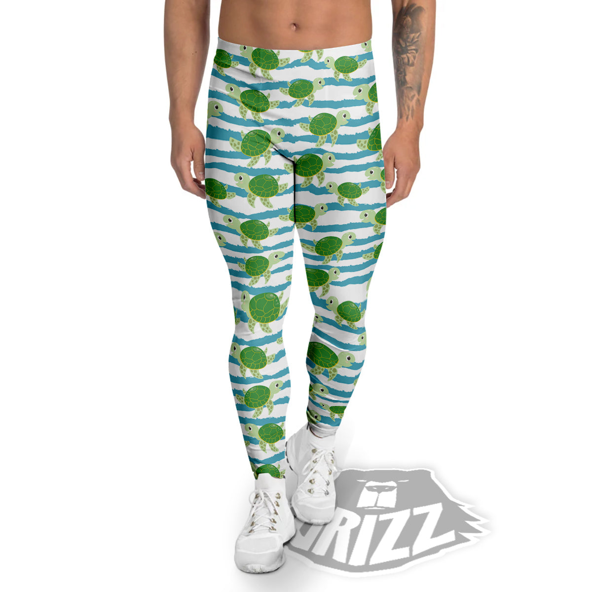 Turtle Cute Sea Print Pattern Men's Leggings-grizzshop