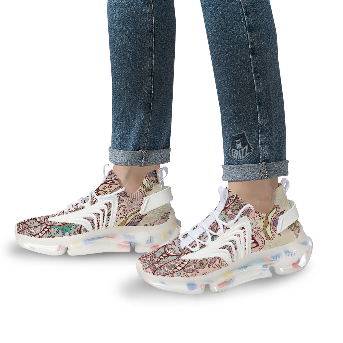Turtle Polynesian Sea Print White Gym Shoes-grizzshop