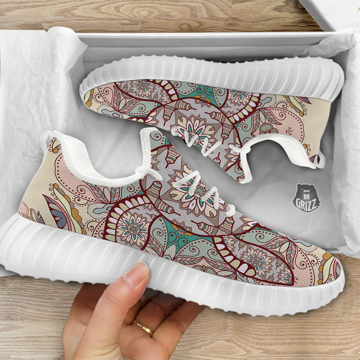 Turtle Polynesian Sea Print White Walking Shoes-grizzshop
