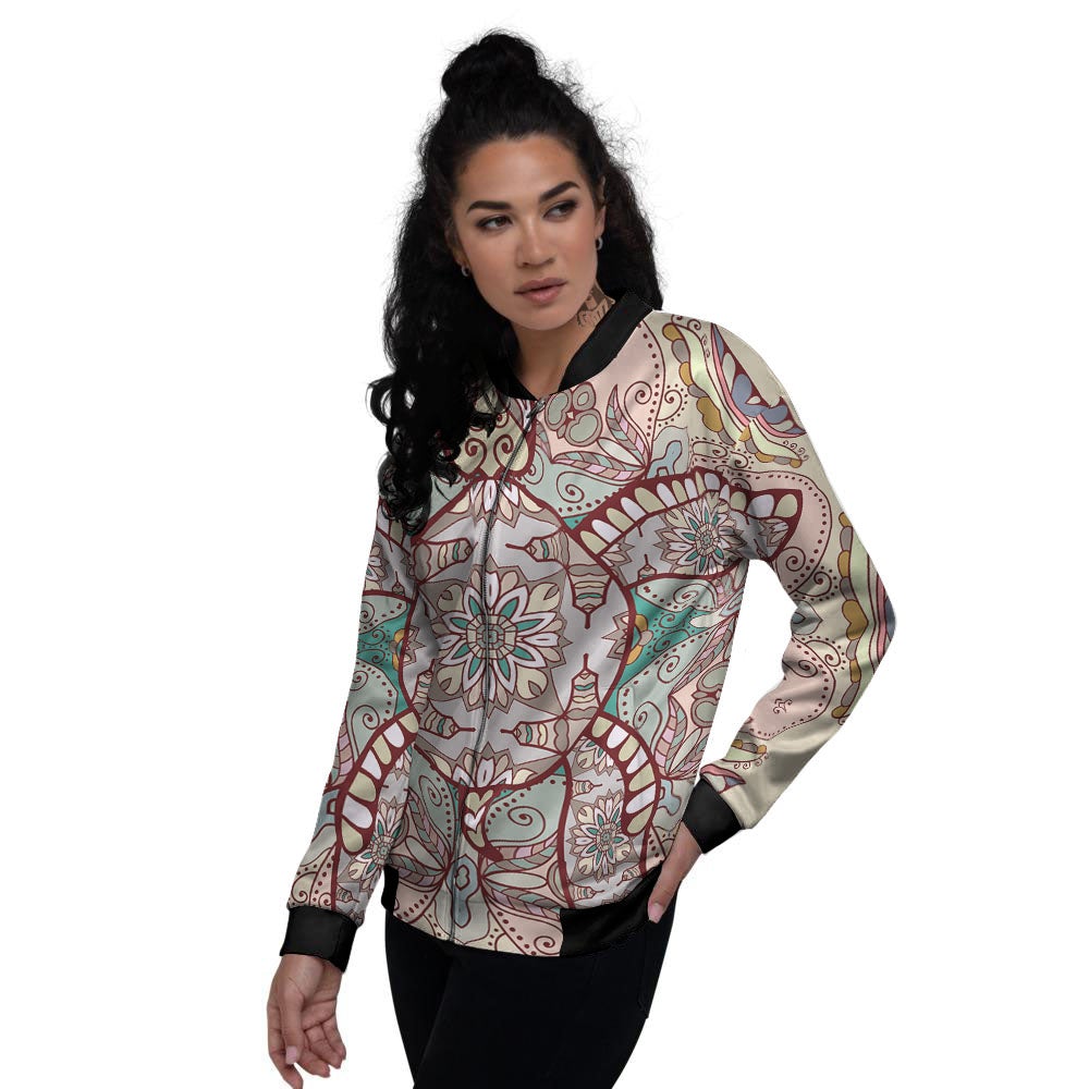 Turtle Polynesian Sea Print Women's Bomber Jacket-grizzshop