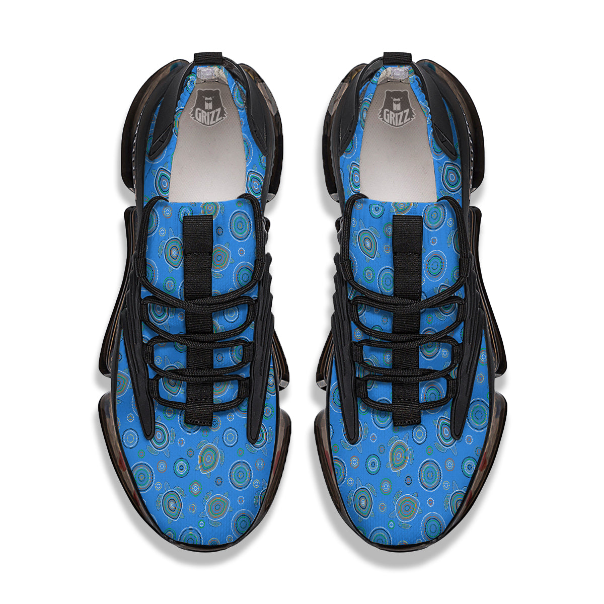 Turtle Sea Aboriginal Print Pattern Black Gym Shoes-grizzshop