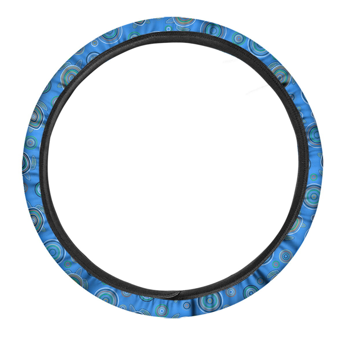 Turtle Sea Aboriginal Print Pattern Car Steering Wheel Cover-grizzshop