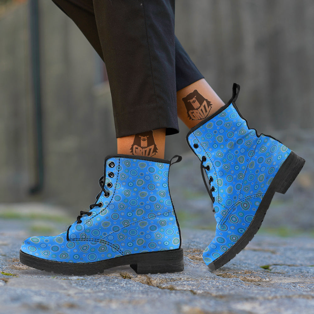 Turtle Sea Aboriginal Print Pattern Leather Boots-grizzshop