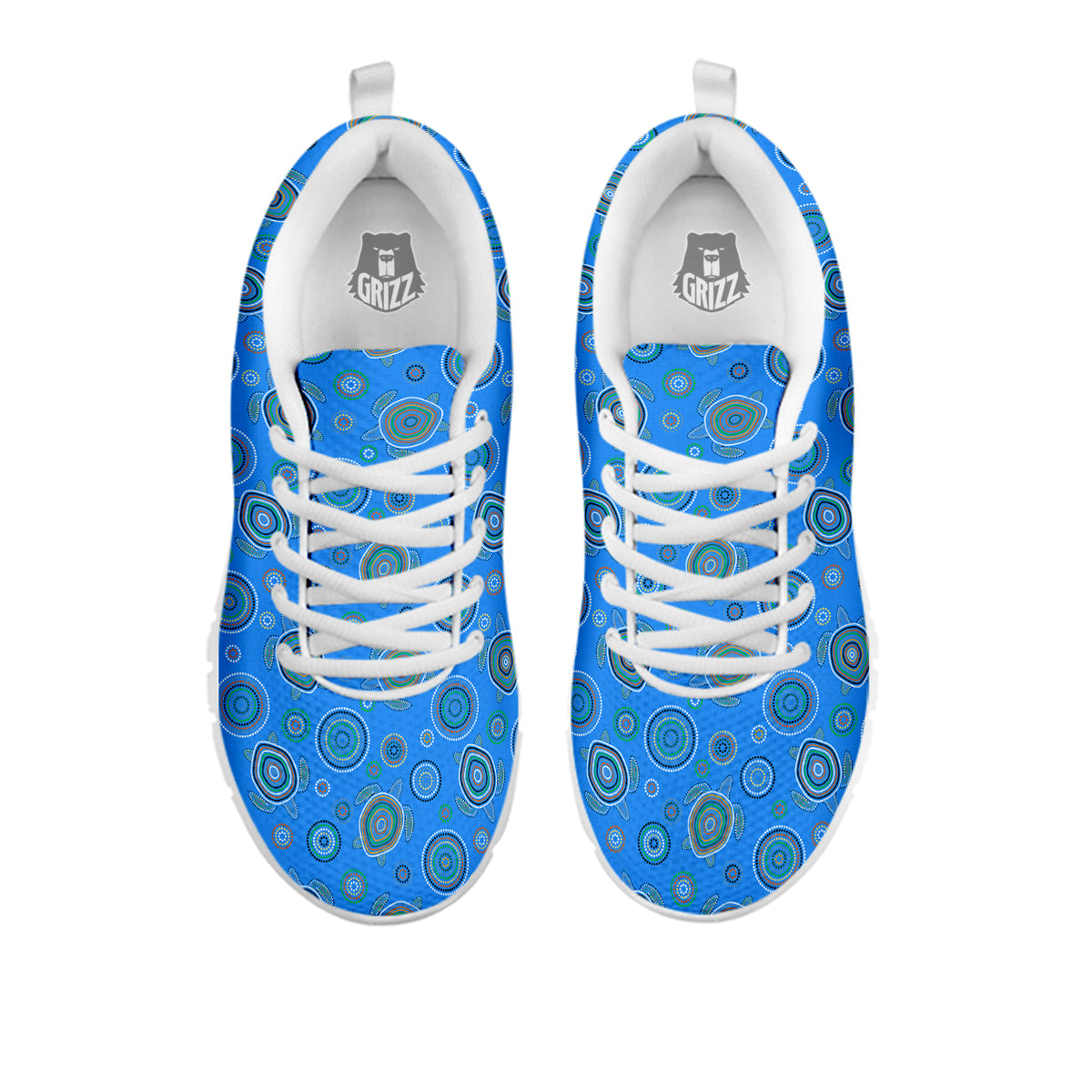 Turtle Sea Aboriginal Print Pattern White Sneaker-grizzshop