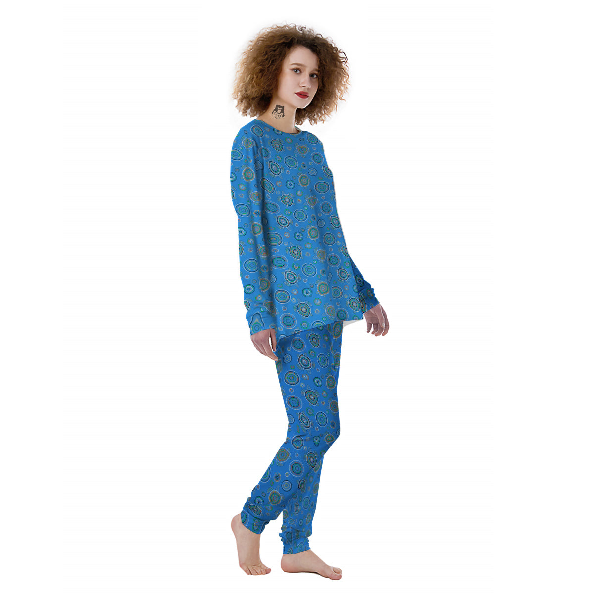 Turtle Sea Aboriginal Print Pattern Women's Pajamas-grizzshop