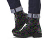 Turtle Sea Psychedelic Print Pattern Leather Boots-grizzshop
