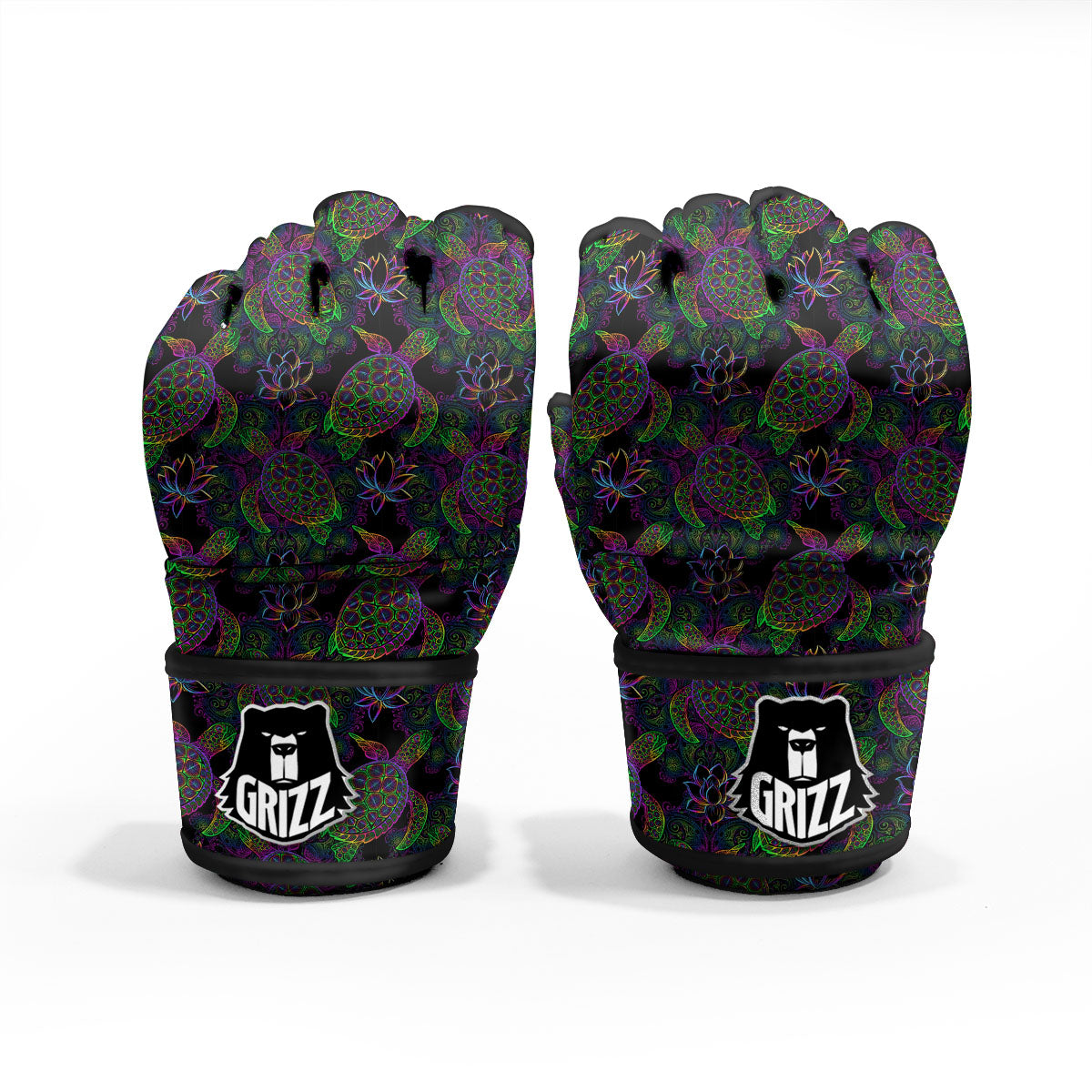 Turtle Sea Psychedelic Print Pattern MMA Gloves-grizzshop