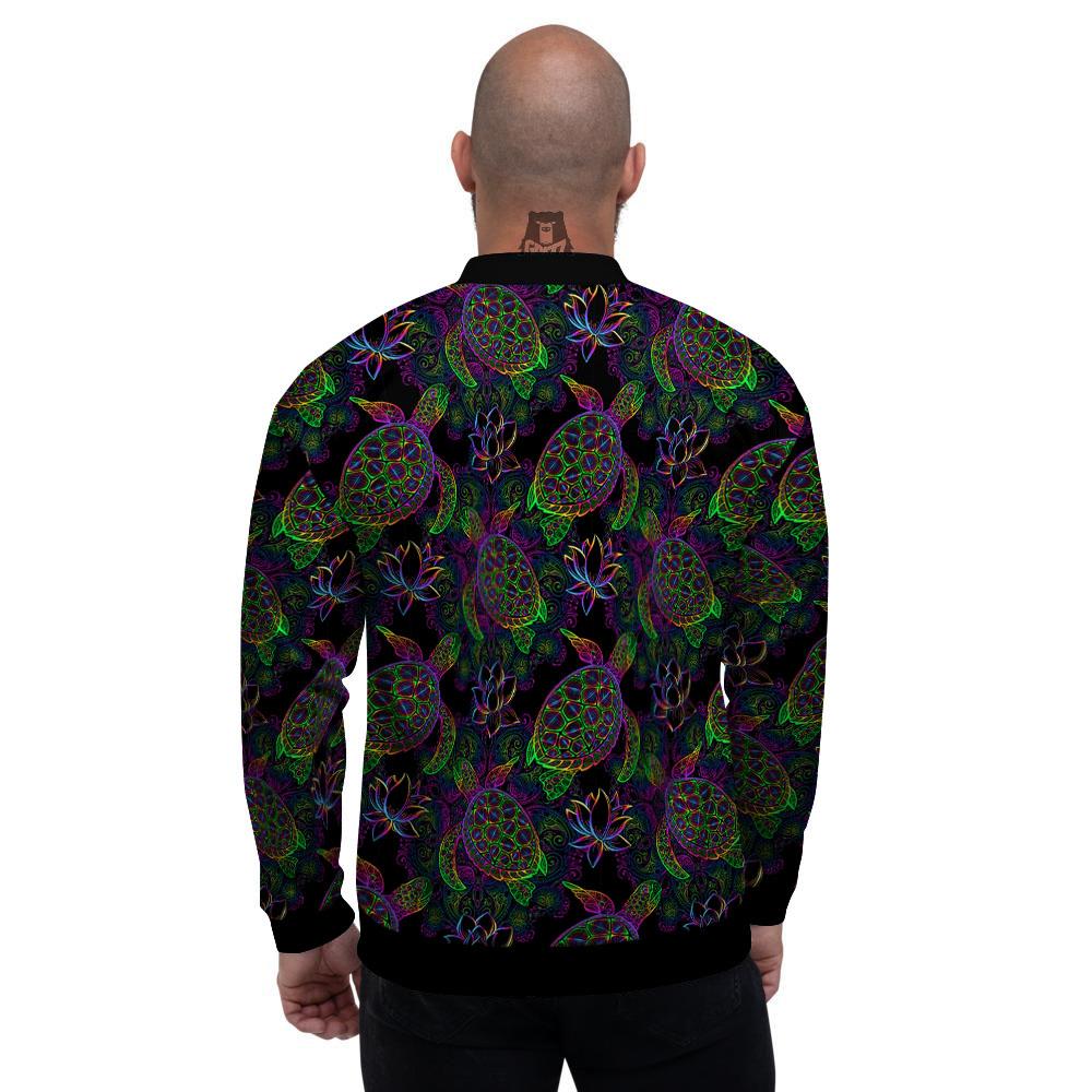 Turtle Sea Psychedelic Print Pattern Men's Bomber Jacket-grizzshop