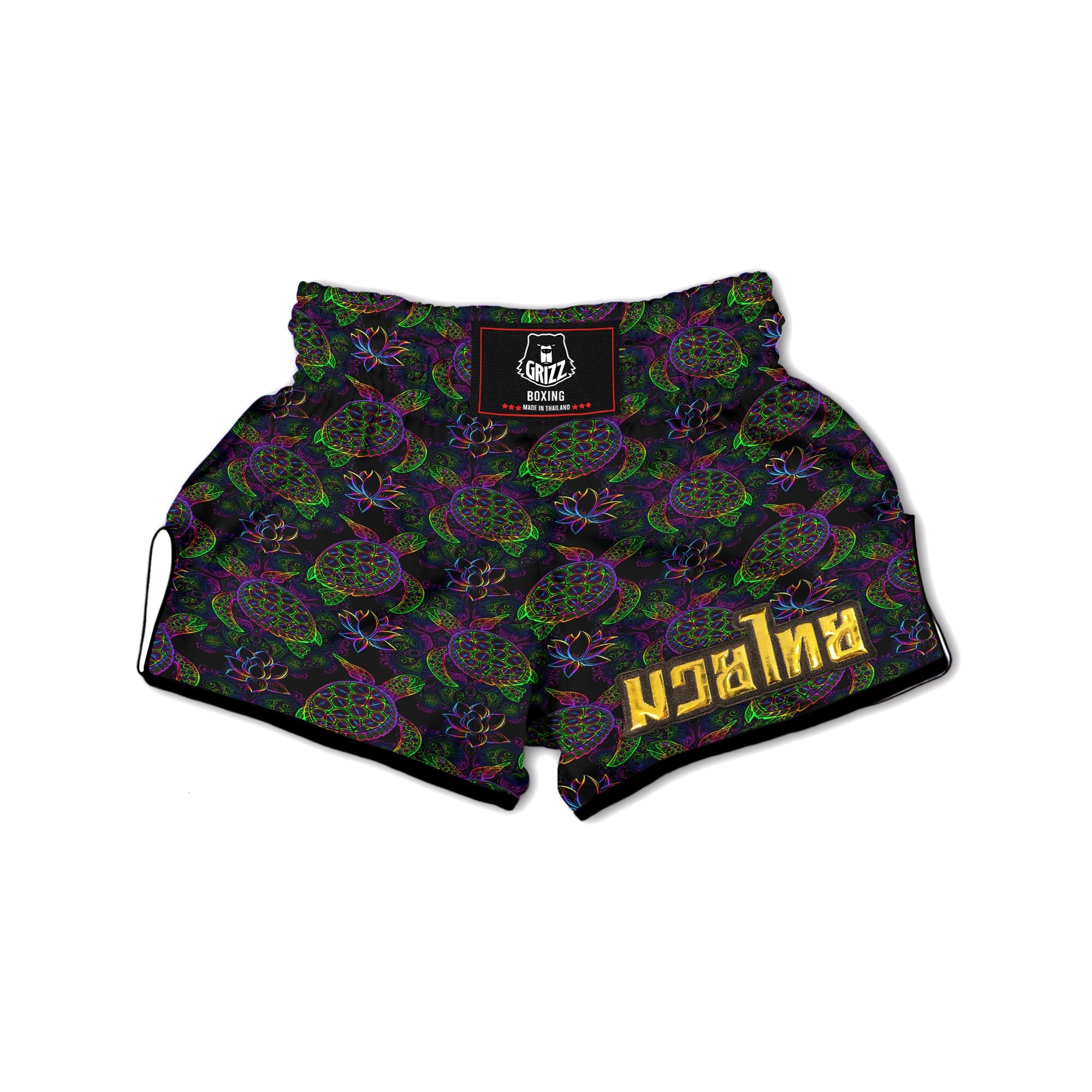 Turtle Sea Psychedelic Print Pattern Muay Thai Boxing Shorts-grizzshop