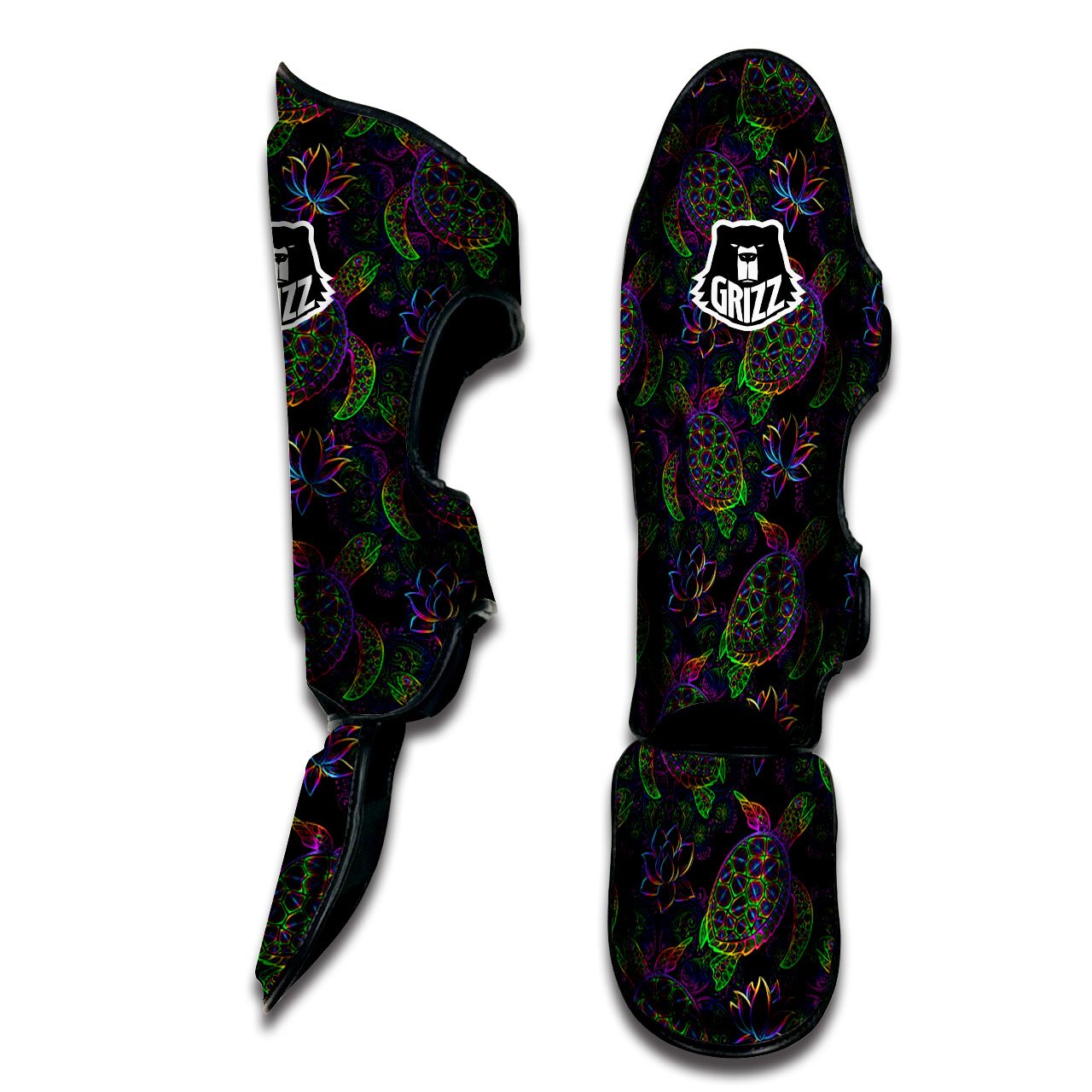 Turtle Sea Psychedelic Print Pattern Muay Thai Shin Guards-grizzshop