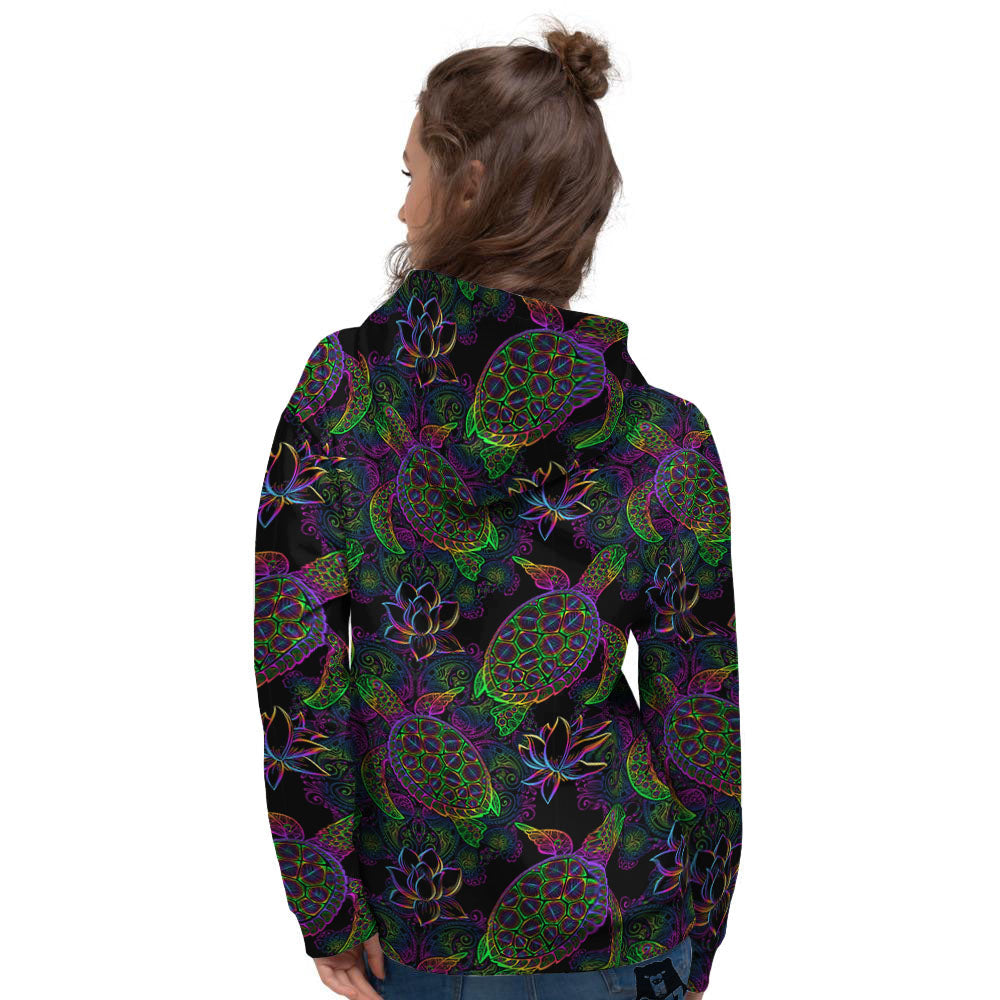 Turtle Sea Psychedelic Print Pattern Women's Hoodie-grizzshop