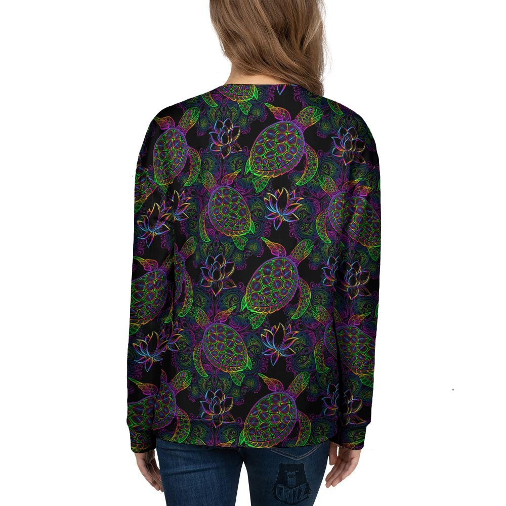 Turtle Sea Psychedelic Print Pattern Women's Sweatshirt-grizzshop
