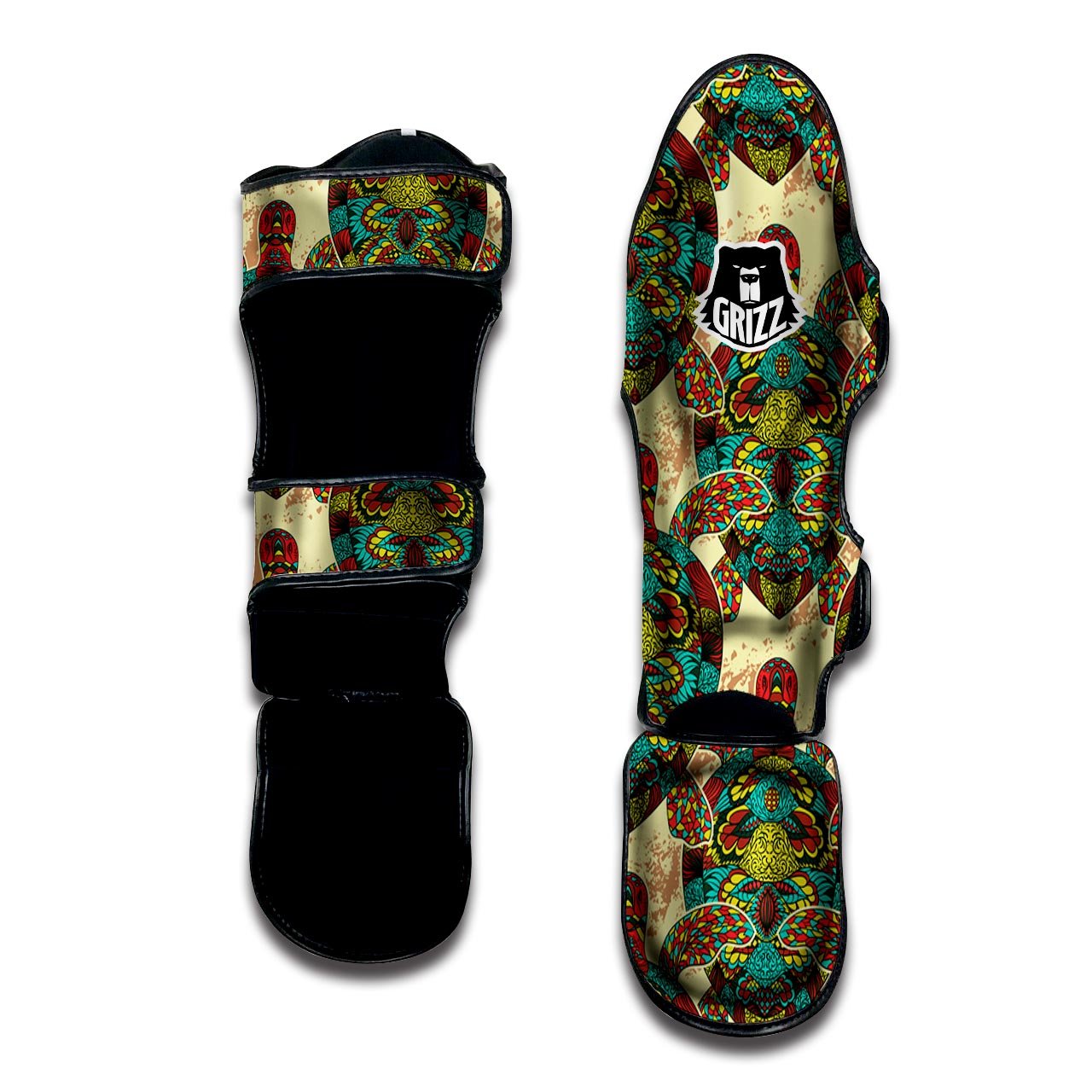 Turtle Tribal Sea Print Pattern Muay Thai Shin Guards-grizzshop