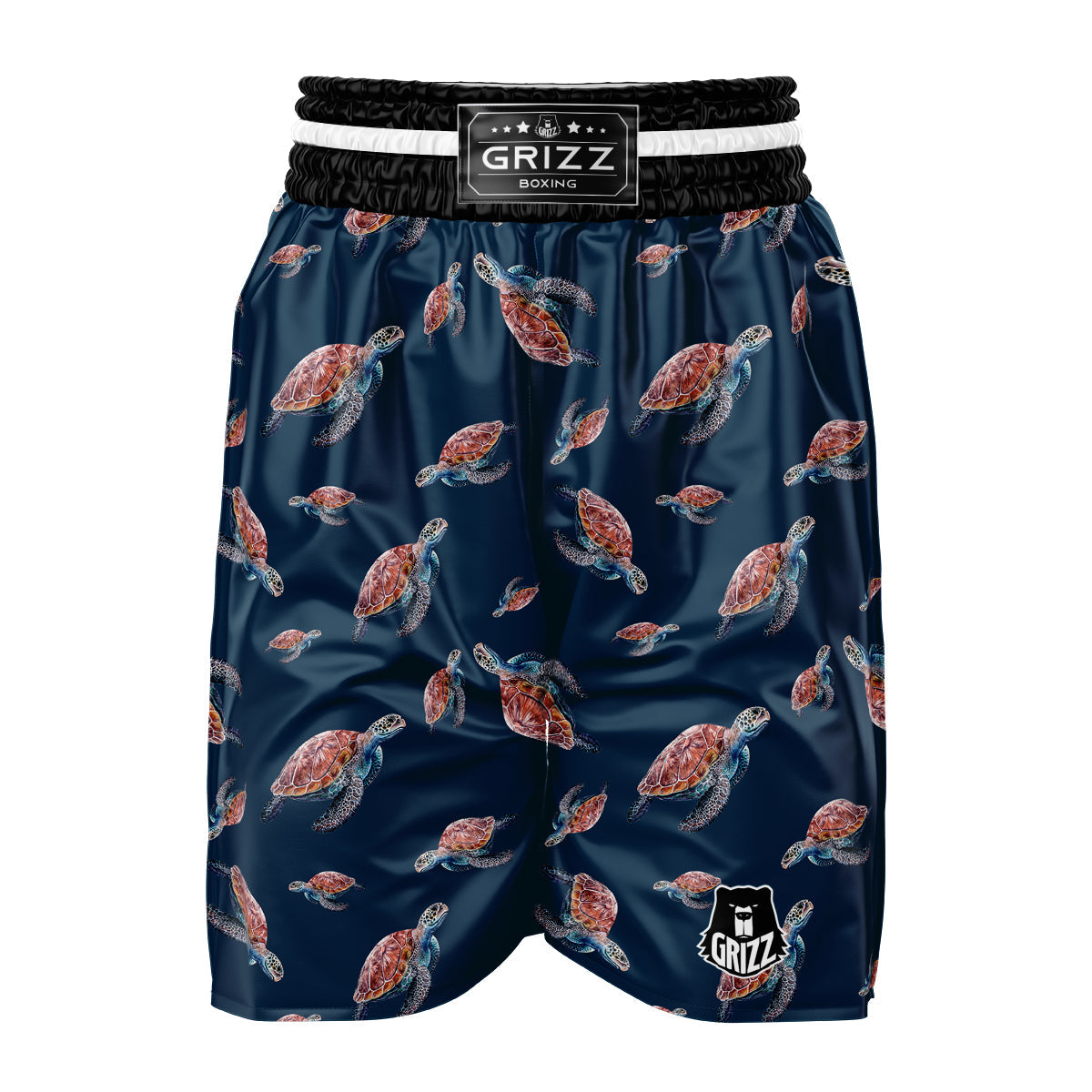 Turtle Watercolor Print Pattern Boxing Shorts-grizzshop