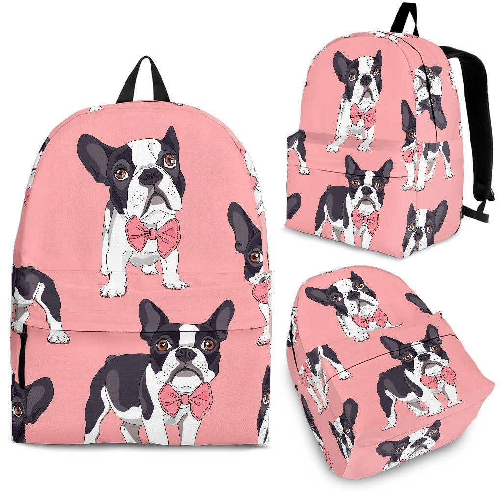 Tuxedo Bulldog Pattern Print Backpack-grizzshop