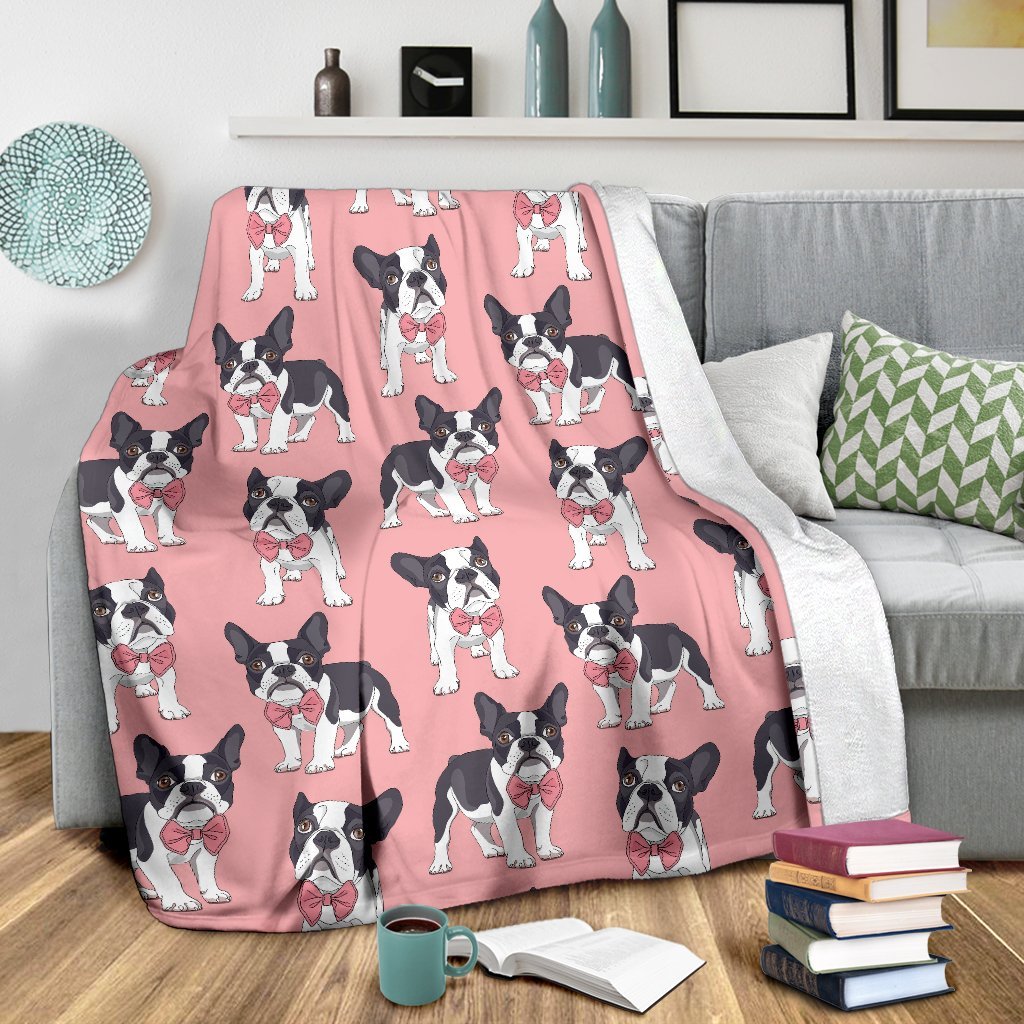 Tuxedo Bulldog Pattern Print Blanket-grizzshop