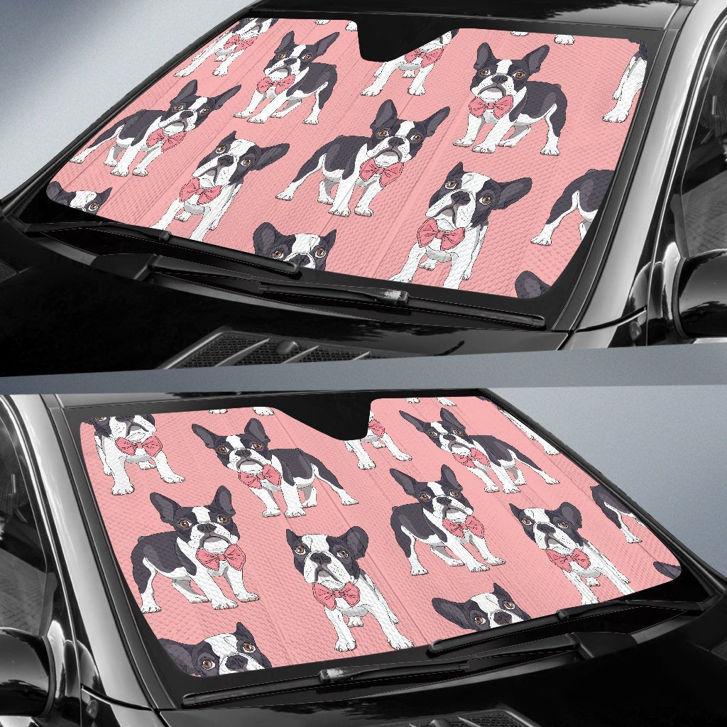 Tuxedo Bulldog Pattern Print Car Sun Shade-grizzshop